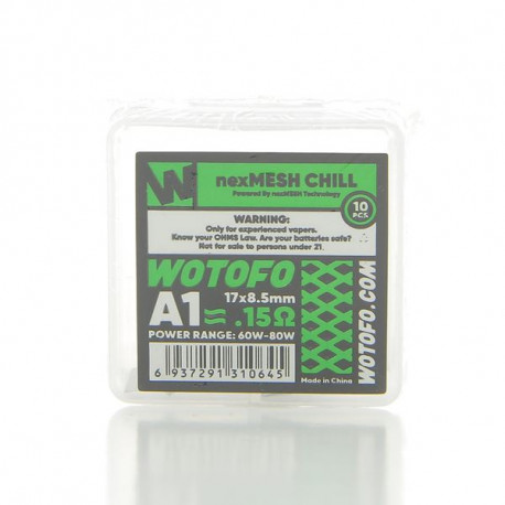 Pack de 10 coils NexMesh Chill A1 0.15ohm Wotofo