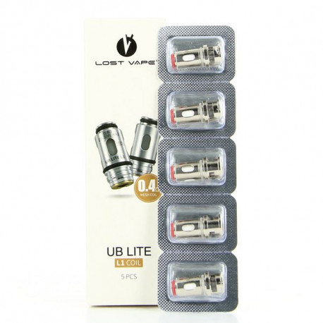 Pack de 5 résistances Mesh L1 0.4ohms Ultra Boost Lite Lost Vape