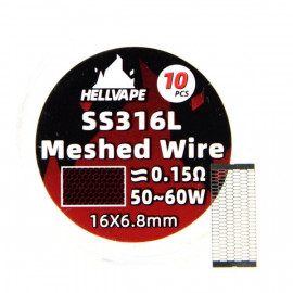 Pack de 10 résistances Mesh Wire SS316L 0.15ohm Dead Rabbit M RTA Hellvape