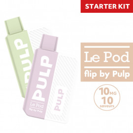 Starter Kit Pod Flip 500mah Blanc + Cartouche 2ml Pulp - 10mg