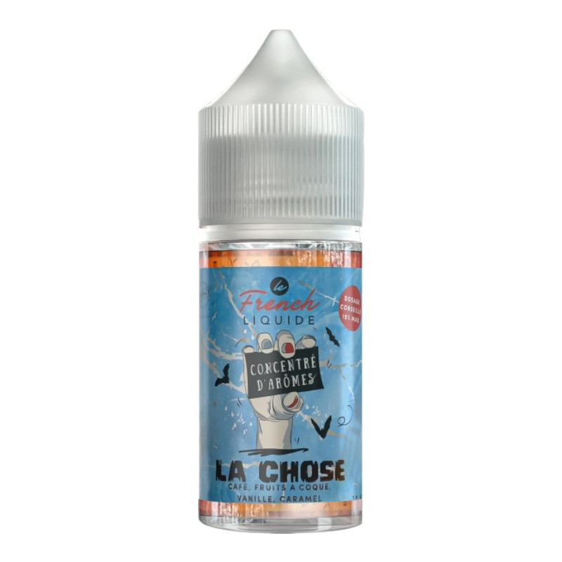 E-liquide La Chose Le French Liquide, e liquide saveurs café, caramel et  fruits secs