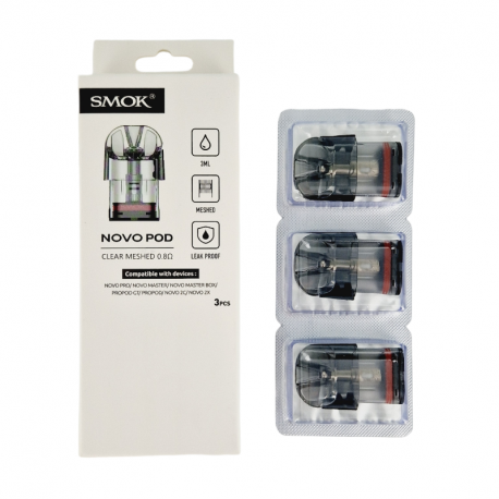 Pack de 3 pods 3ml + résistance Meshed Novo Pro Smoktech