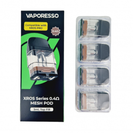 Pack de 4 pods 3ml 0.4ohm Serie Xros Pro Vaporesso