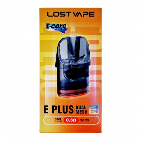 Pack de 3 Pods Dual Mesh 3ml + résistance E-Plus Lost Vape