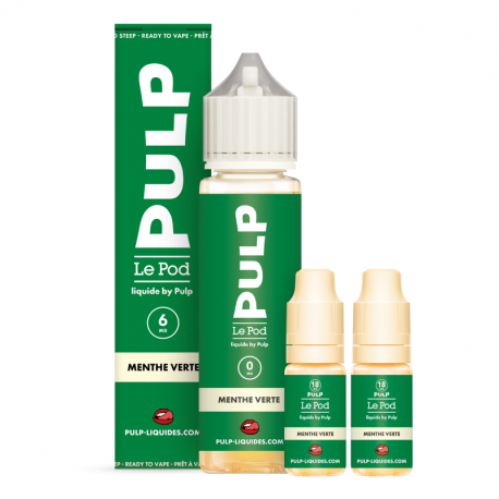 Pack 40ml + 2x10ml Menthe Verte Pod Liquide Pulp - 06mg