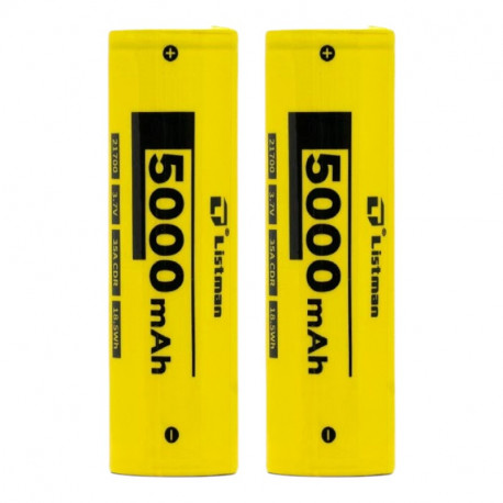 Accu 35A 21700 5000mAh (+ boite rangement et notice) Listman
