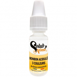 Bonbon Acidulé 3 Couleurs Concentré Solubarôme 10ml