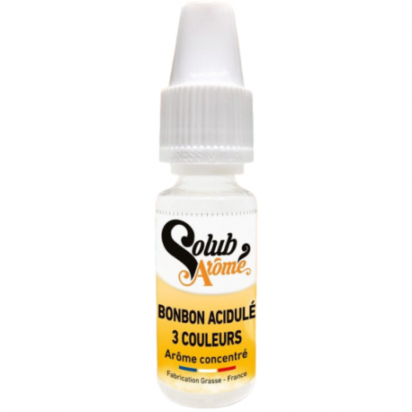 Bonbon Acidulé 3 Couleurs Concentré Solubarôme 10ml