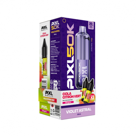 Kit PIXL 50K 850mah 20ml (2x10ml 20mg) Noir Sidéral PIXL