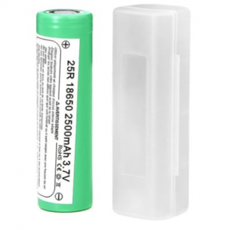 Accu 35A 18650 2500mah 25R (+ boite rangement et notice) Qualité Premium Samsung