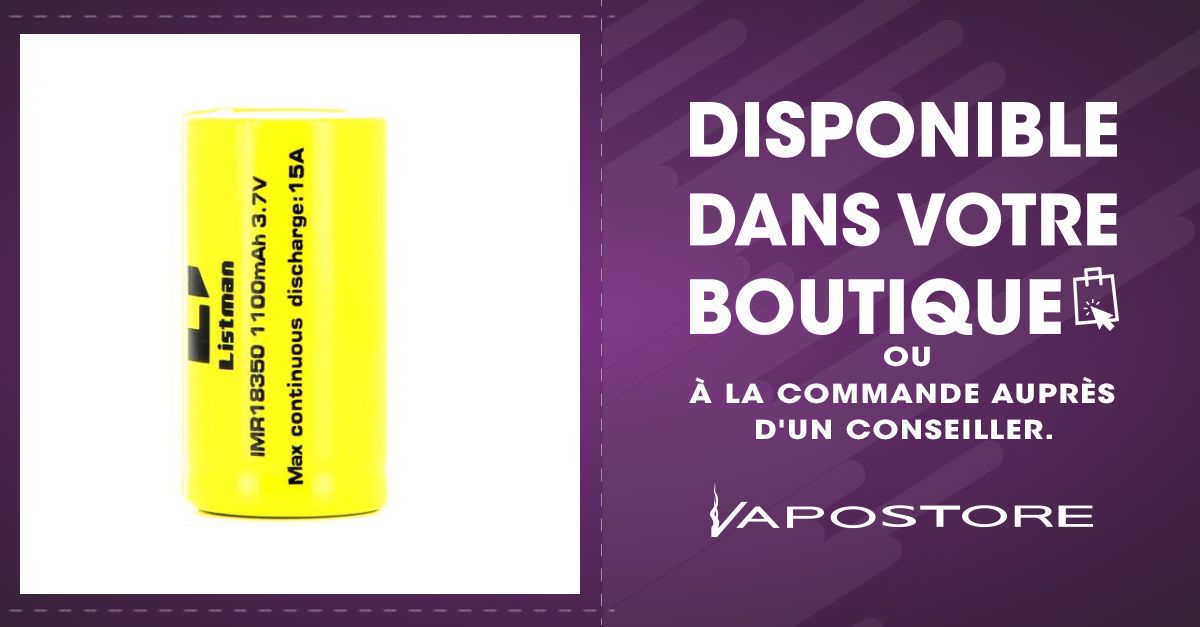 Accu 9A 18350 1100mah Listman - Vapostore Accu 9A 18350 1100mah Listman - Vapostore