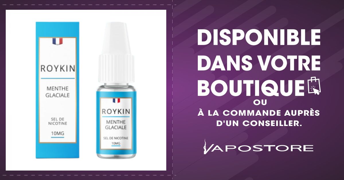 Menthe Glaciale Nic Salt Roykin 10ml - Vapostore