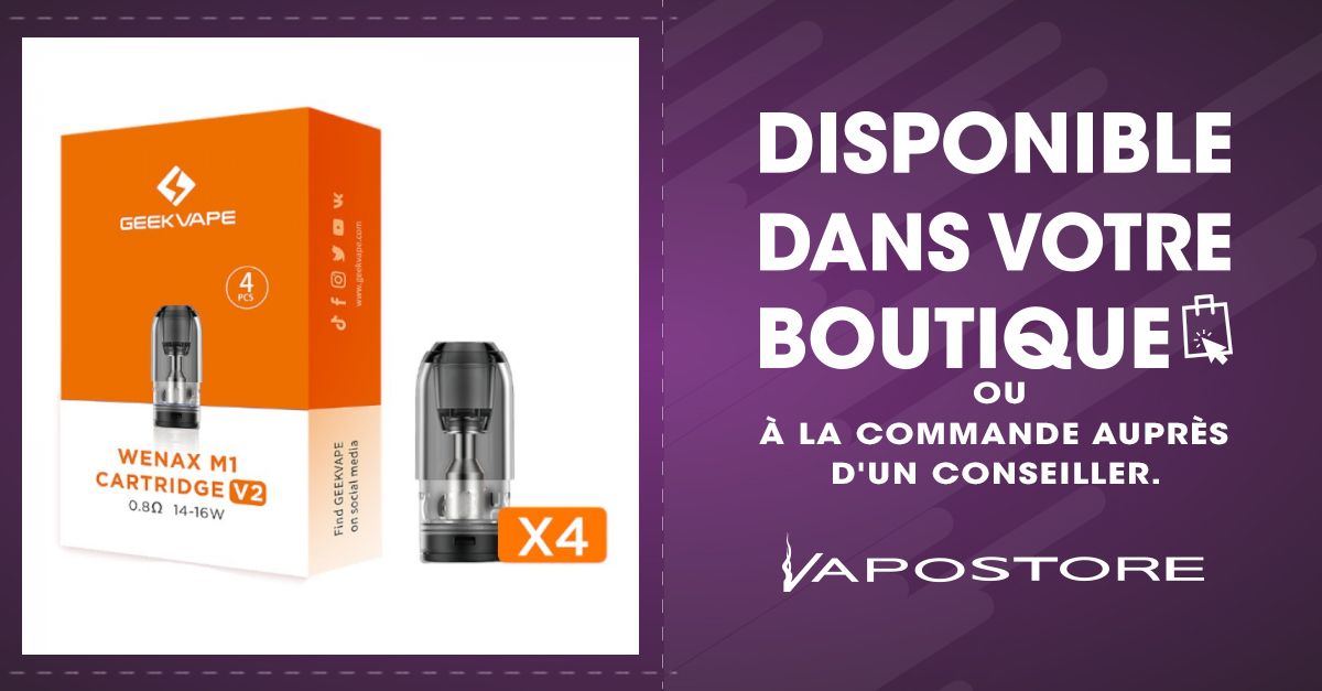 Pack de 4 pods 2ml Wenax M V2 + rsistance GeekVape -...