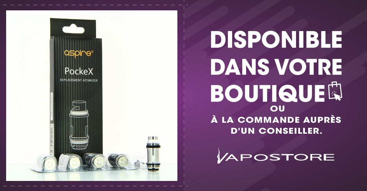 Pack de 5 resistances PockeX Aspire - Vapostore