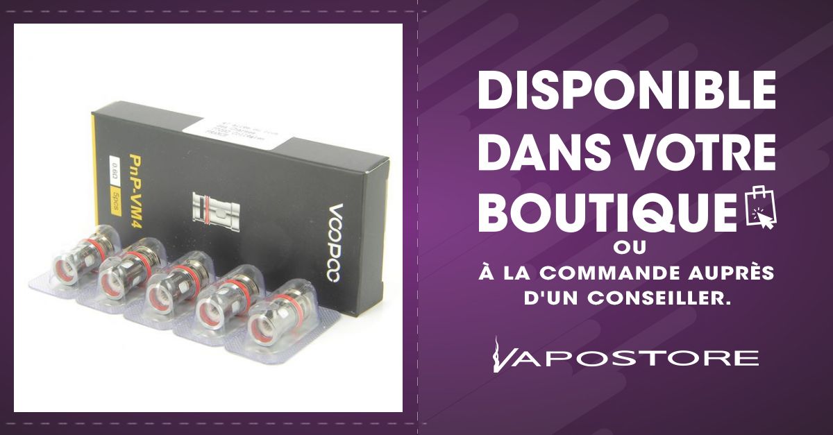 Pack de 5 résistances Pnp-VM4 0.6ohm Voopoo